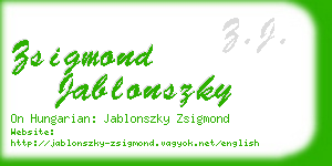 zsigmond jablonszky business card